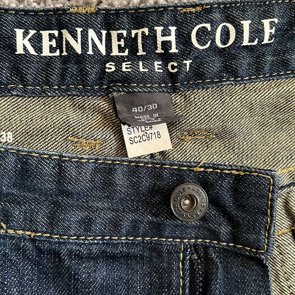 Kenneth Cole Select Dark Wash Style SC2C9718 Zip Front Whiskering Size 40X30 - Picture 5 of 11